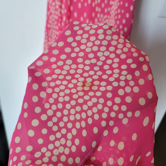 WANTED Hot Pink Polka Dot Midi Slip Dress - Vintage 90s Style Size Medium - Picture 7 of 10